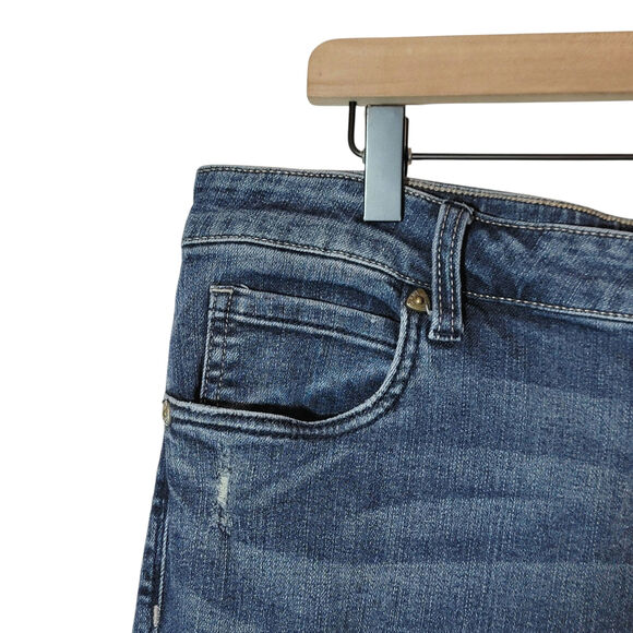 Kut from the Kloth Katy Boyfriend Jeans High Rise Blue Stretch Ankle Cuffed 12 - Picture 5 of 14